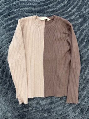 Girls color block knit sweater